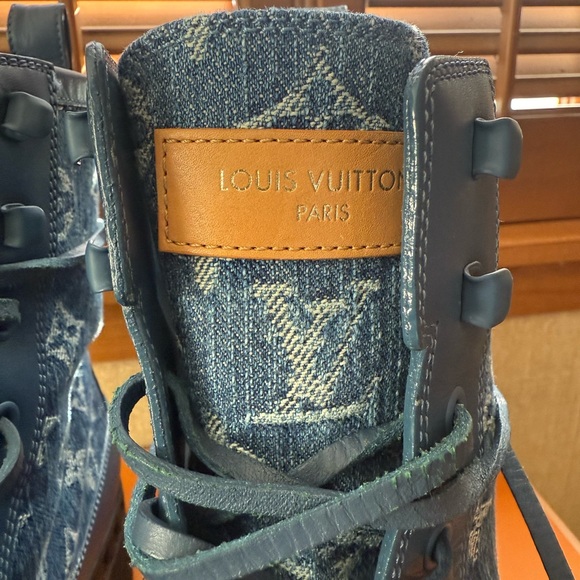 LV Remix Laureate Platform Desert Boot Denim Lace-Up Boots - Picture 4 of 12